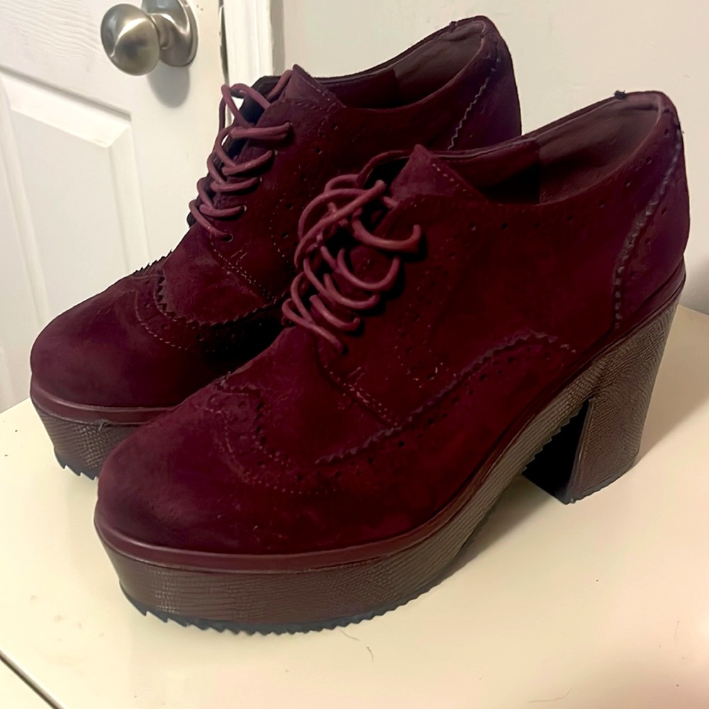 Burgundy platform Oxford